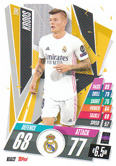 Toni Kroos Real Madrid 2020/21 Topps Match Attax CL #REA12